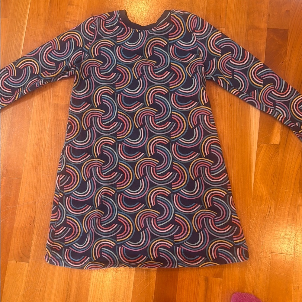 Tea Patterned Long Sleeve Dress